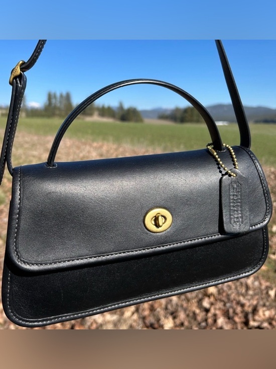 COACH “Originals” Turnlock Clutch Glovetanned Leather Tophandle/Crossbody Bag